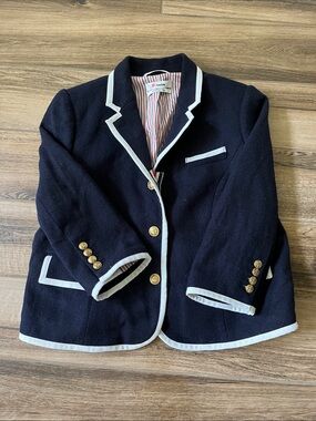 Neiman Marcus Target Navy Blazer with Red and White Striped Lining